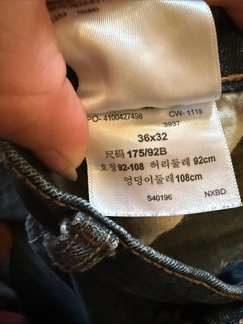 Men's Dark Blue Straight Fit Jeans 36 x 32